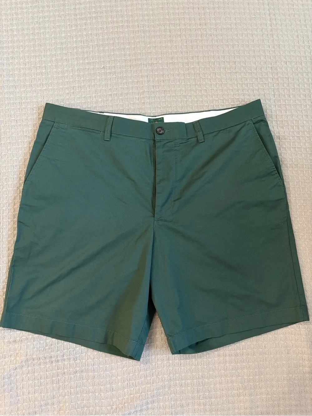 J. Crew Green Flat-Front Men's Chino Shorts
